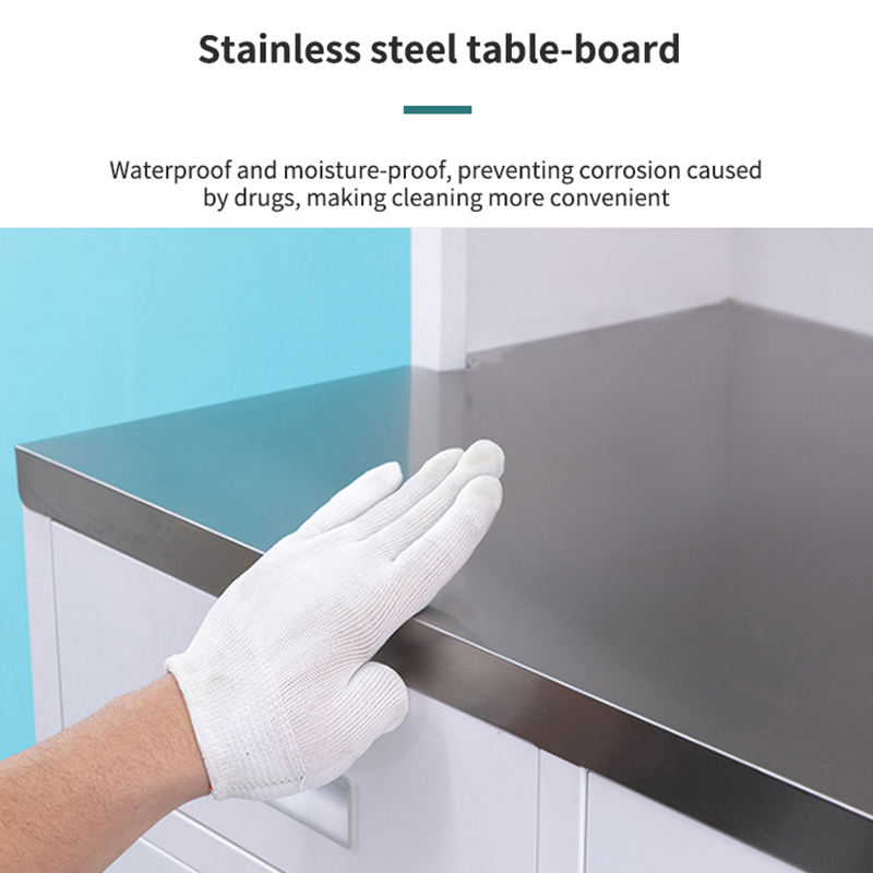 High-end doorless western medicine cabinet with stainless steel surface, medical room cabinet with multiple scenes