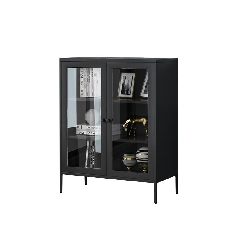 High sales volume Customized double-door glass doorModern Kitchen Storage Wine Cabinet metal cabinet