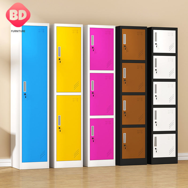 lockers gym Customized Office home school, gym, multiple storage lockers Wardrobe Steel Single Door locker Colorful staff steel locker
