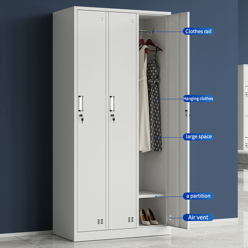 2 door steel locker steel storage wardrobe locker for office and workshop