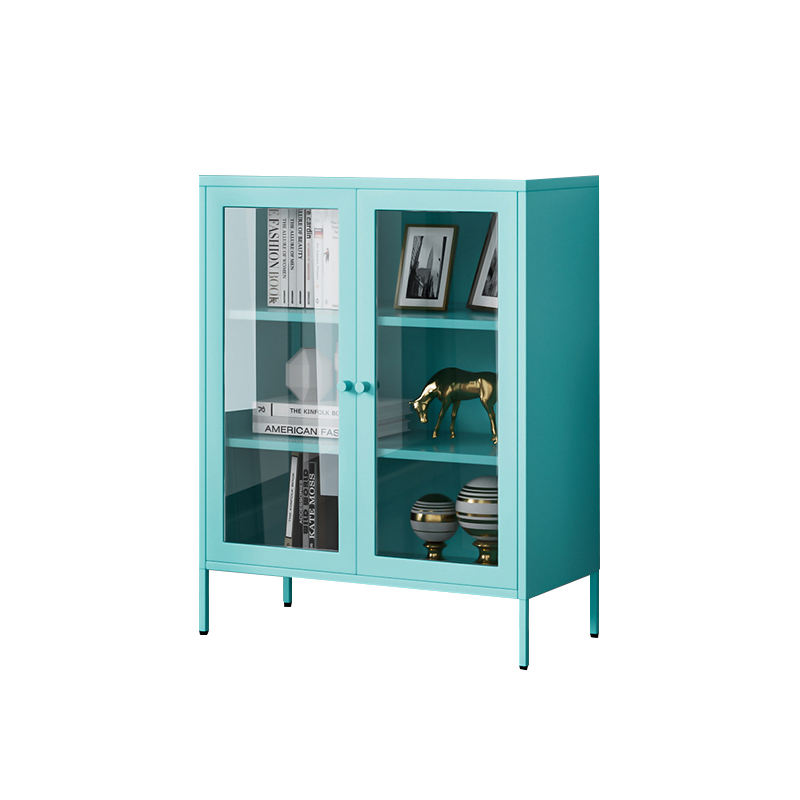 High sales volume Customized double-door glass doorModern Kitchen Storage Wine Cabinet metal cabinet