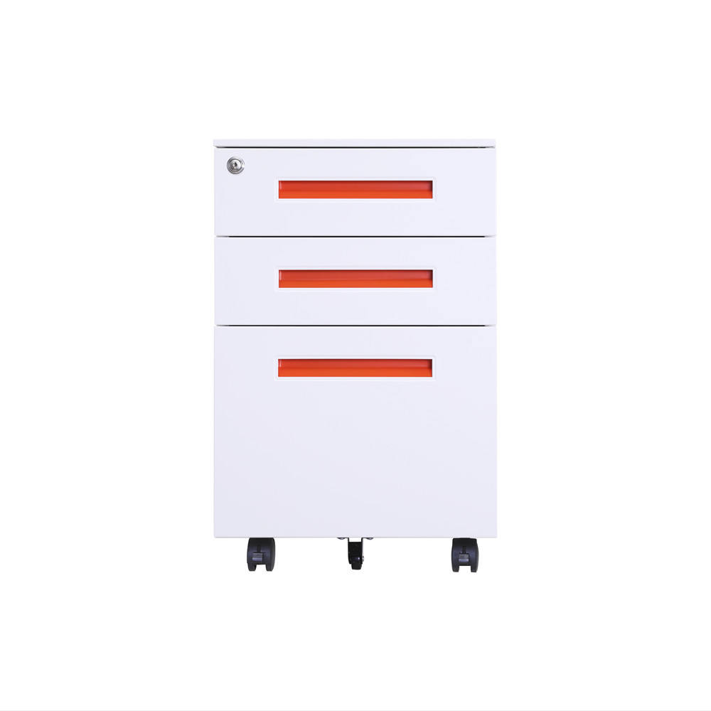 Knocked down mobile pedestal filing cabinet wheels under desk Mobile filing cabinets
