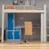 Metal frame loft bed with table beds come office for adults school furniture
