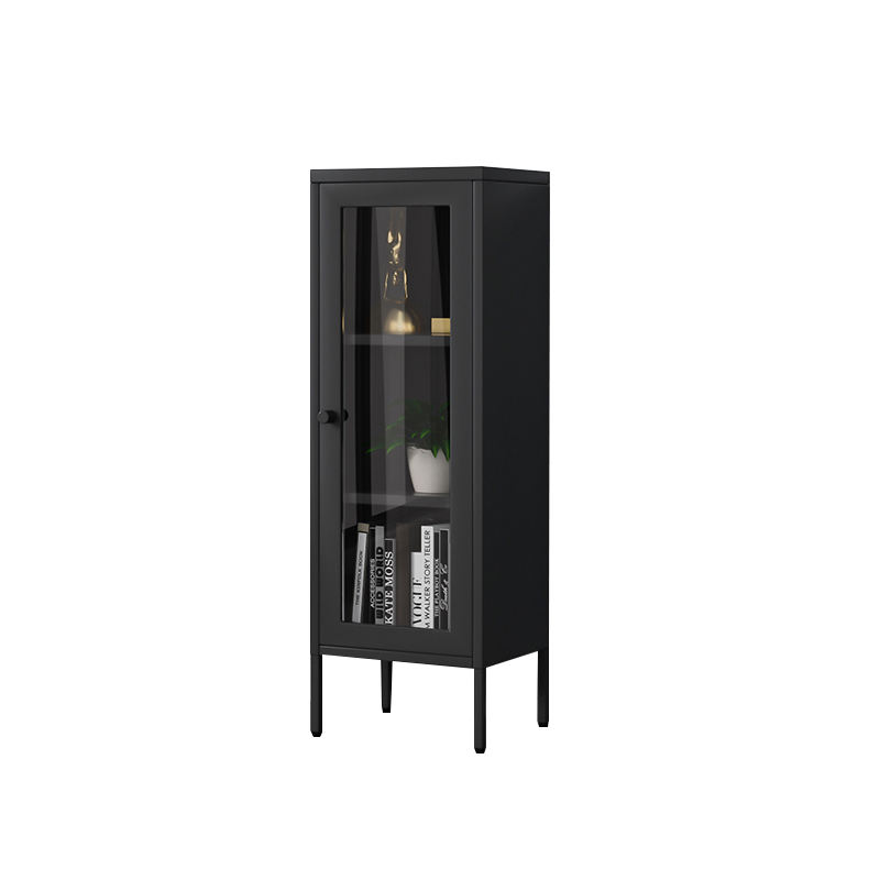 A multi-color low cabinet with high-looking glass doors suitable for living rooms and bedrooms