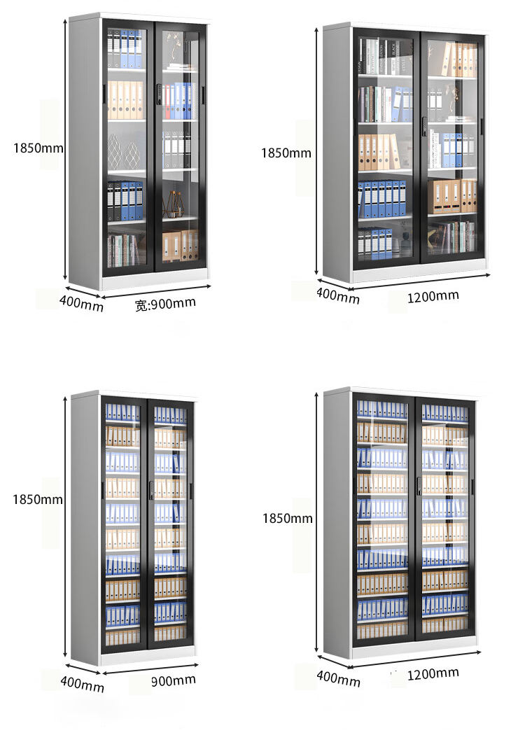 Factory directly two doors filing storage cupboard sliding door book documents cabinet