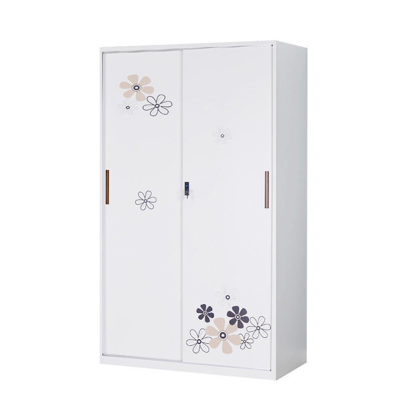 low price two door locker various patterns sliding door printed cabinet Metal lockers in various styles