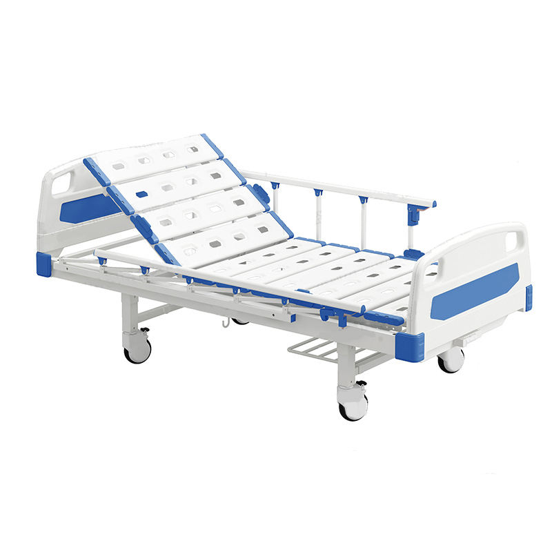 one crank one function manual hospital bed ABS bedside and bedside stainless steel mutual rails for patient care with option