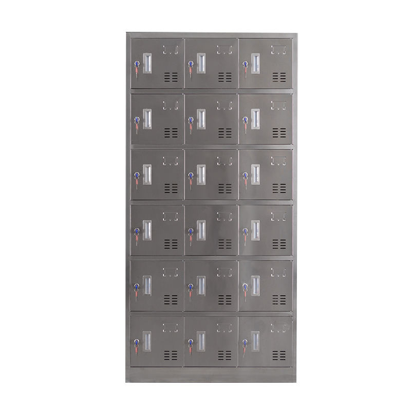 Cheap Price 18doors cupboard storage cabinet stainless steel locker for factory and Hospital Clean Room