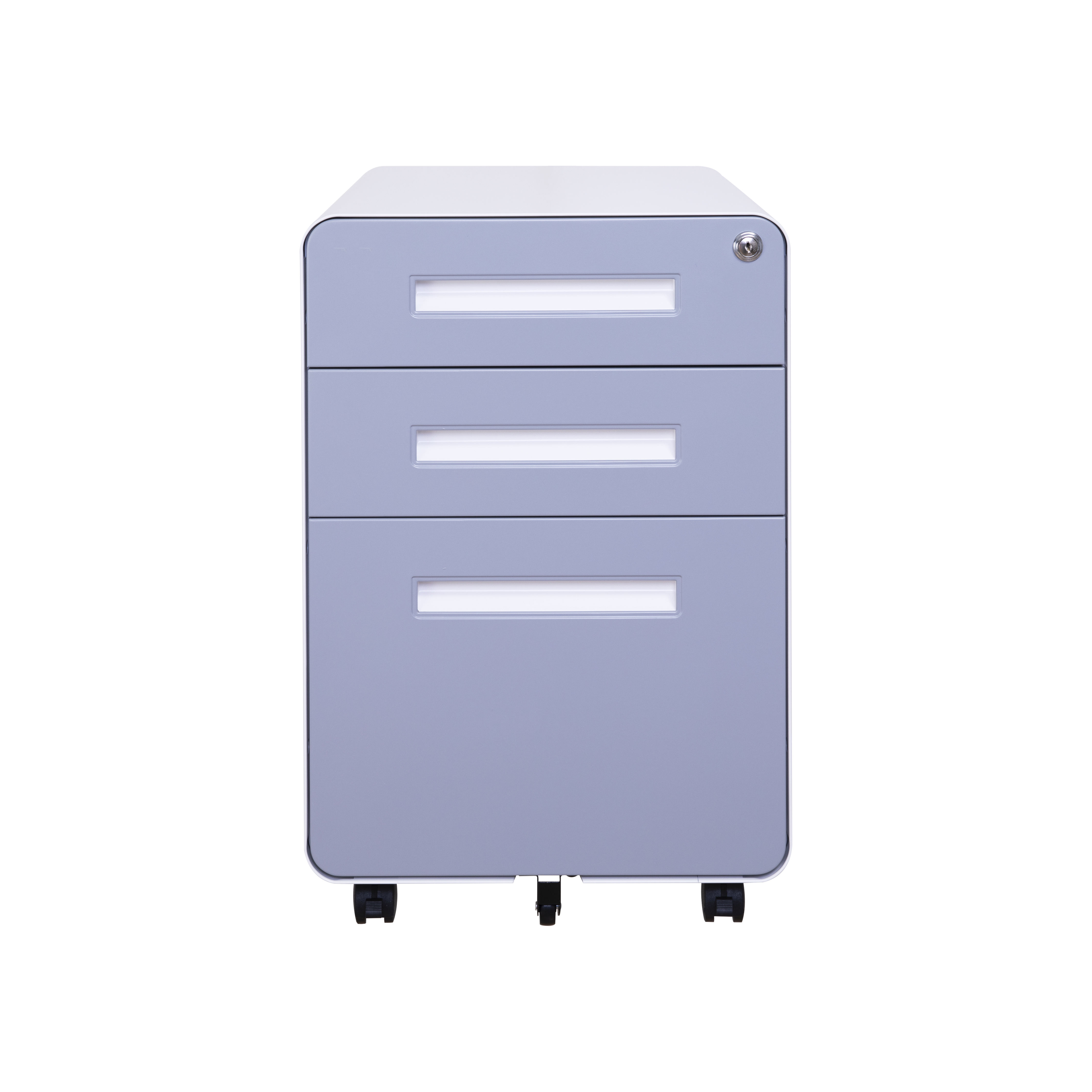 Office Equipment round steel 3 drawer mobile pedestal file Mobile storage cabinet with wheels