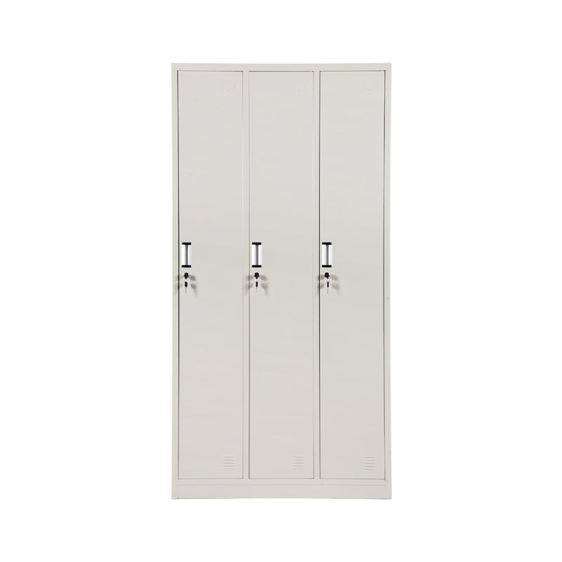 Hot sale steel office locker cabinet cheap 3 doors wardrobe customized metal locker with code lock lockers gym