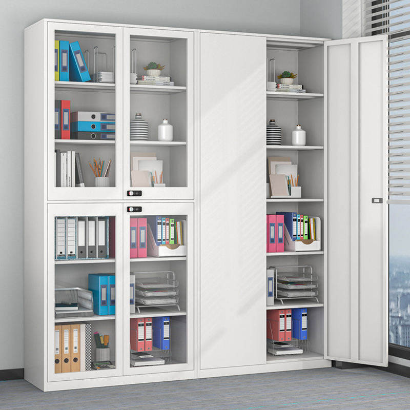 Hot-selling modern minimalist style office filing cabinet with two drawers and glass door for office and school