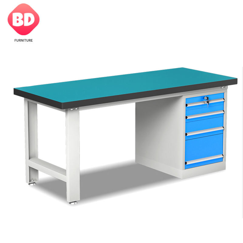 Metal tool workbench with 4 drawers for workshop, load 1000kg steel ESD workbench with drawers, assembly workbench work table