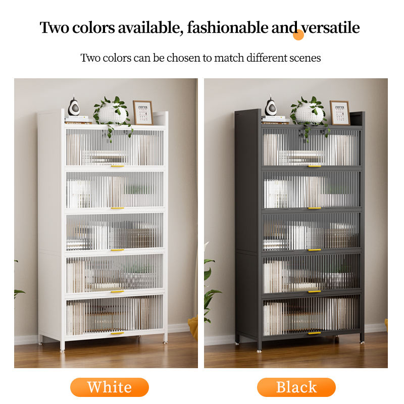 Hot-selling flip-door bookcase, two doors and three layers, beautiful and elegant bookshelf