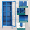 Double door glass door tall bookshelf storage metal cabinet