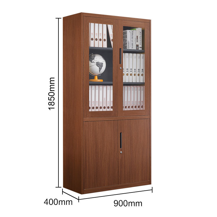 Office Furniture File Cupboard 2 Door Wood Grain Cabinet Steel filing cabinet
