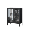 Metal Cabinet Colorful Home furniture latest design factory Supply High Quality Metal Steel Two Glass Door locker Cupboard