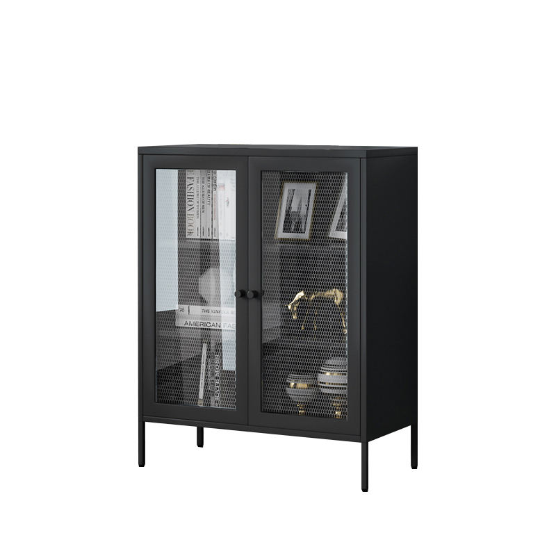 Metal Cabinet Colorful Home furniture latest design factory Supply High Quality Metal Steel Two Glass Door locker Cupboard