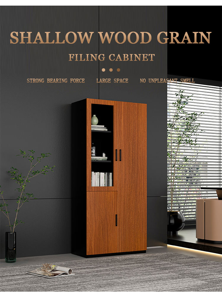 Wood like style office furniture Metal cabinet storage Wood Grain file Cabinet