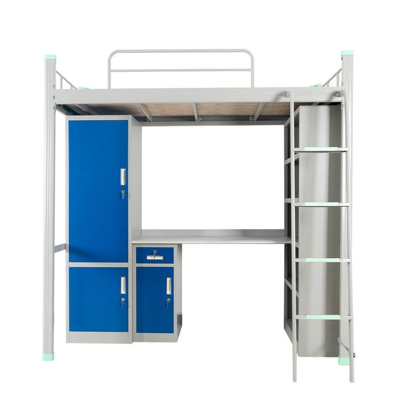 Metal frame loft bed with table beds come office for adults school furniture