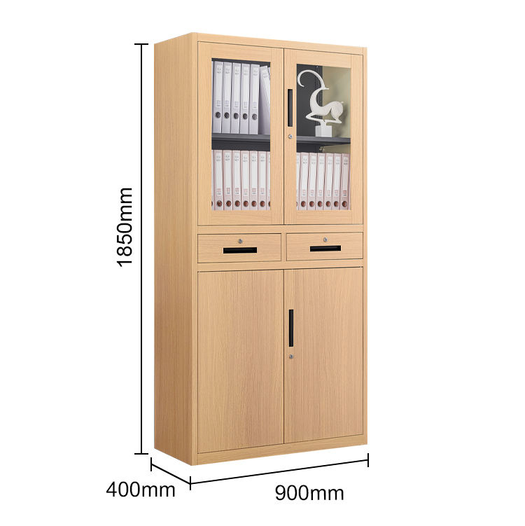 Full Height Office Metal Cabinet With 2 Drawers Wood Like Filing Cabinet Wood Grain File Cabinet