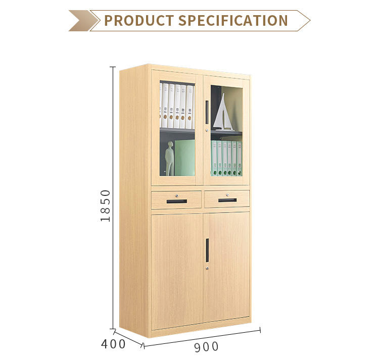 Full Height Office Metal Cabinet With 2 Drawers Wood Like Filing Cabinet Wood Grain File Cabinet