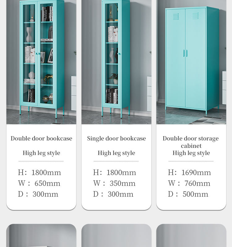 Elegant and elegant double-door spray-painted cupboard vertical cupboard with legs and tall legs