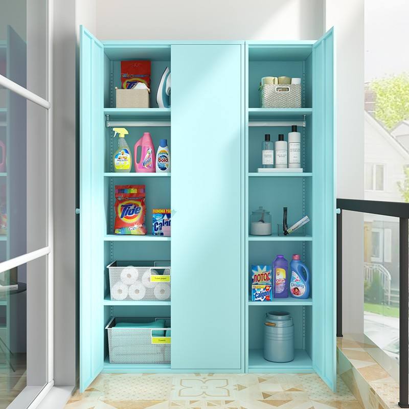 Factory Steel Tall Lockers, Mechanical Colorful Cabinets, Wardrobes Dressing Room Staff Room Lockers, Balcony storage cabinet