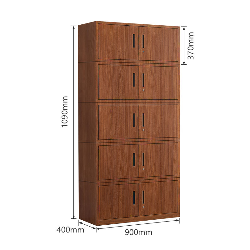 Cheap steel Wood Like File Cabinet office 5 doors file storage cabinet metal cupboard with shelf