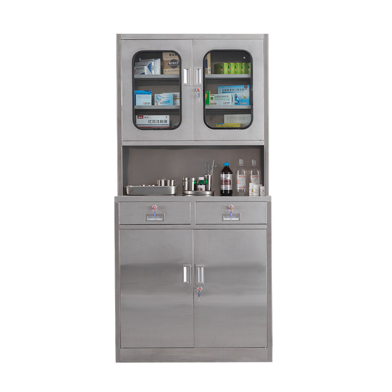 hospital glass door stainless steel file storage cabinet for office and workshop