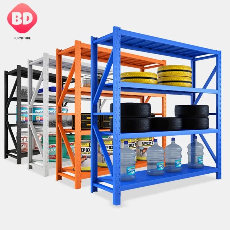 Middle Duty Adjustable Shevles Warehouse Rack Made In China Metal storage steel 4 Tiers