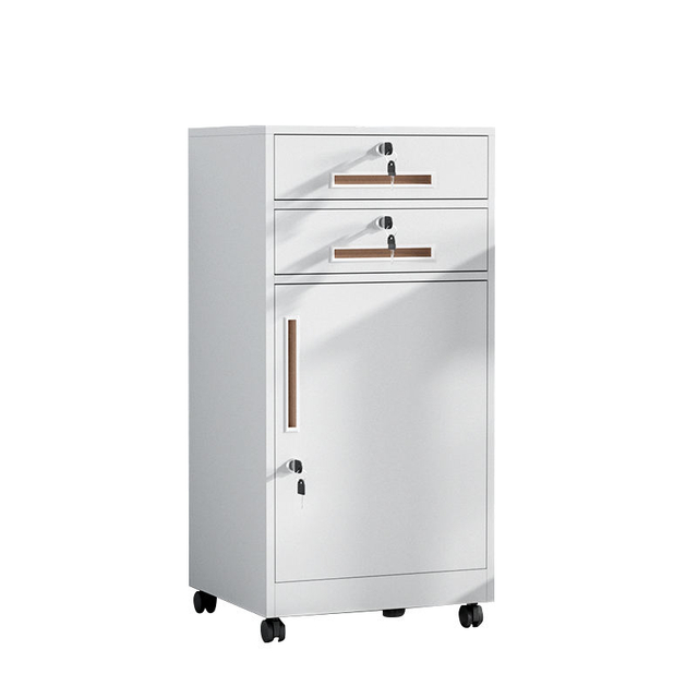 Hot Selling 900mm high office file cabinet with legs and wheels 2 drawers and 1door office simple furniture