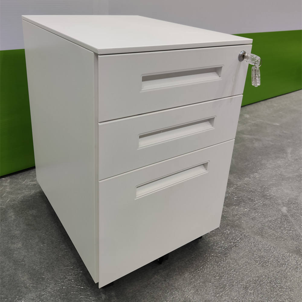 Office mobile pedestal filing movable steel cabinet for document 3 drawers