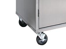 2-door enclosed stainless steel storage cabinet, mobile.