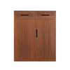Modern design wood like color metal filing cabinet with 2 drawers and shelves adjustable steel office storage cupboard