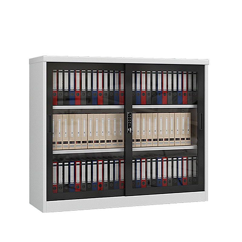 Manufactory 1000*1200*400 Slide Glass Door Lockable Metal Shelf Steel Storage Book