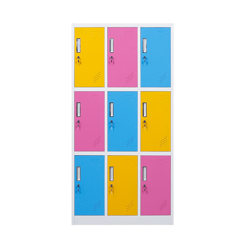 Steel 9 Compartment Locker Loker Para Gimnasio Armadietto Della Scuola Durable Metal Door Locker