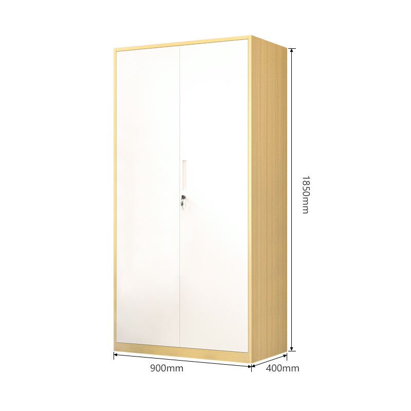 Wood like style Metal cabinet clothes storage cupboard 2 doors locker wood grain metal wardrobe