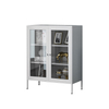 High sales volume Customized double-door glass doorModern Kitchen Storage Wine Cabinet metal cabinet