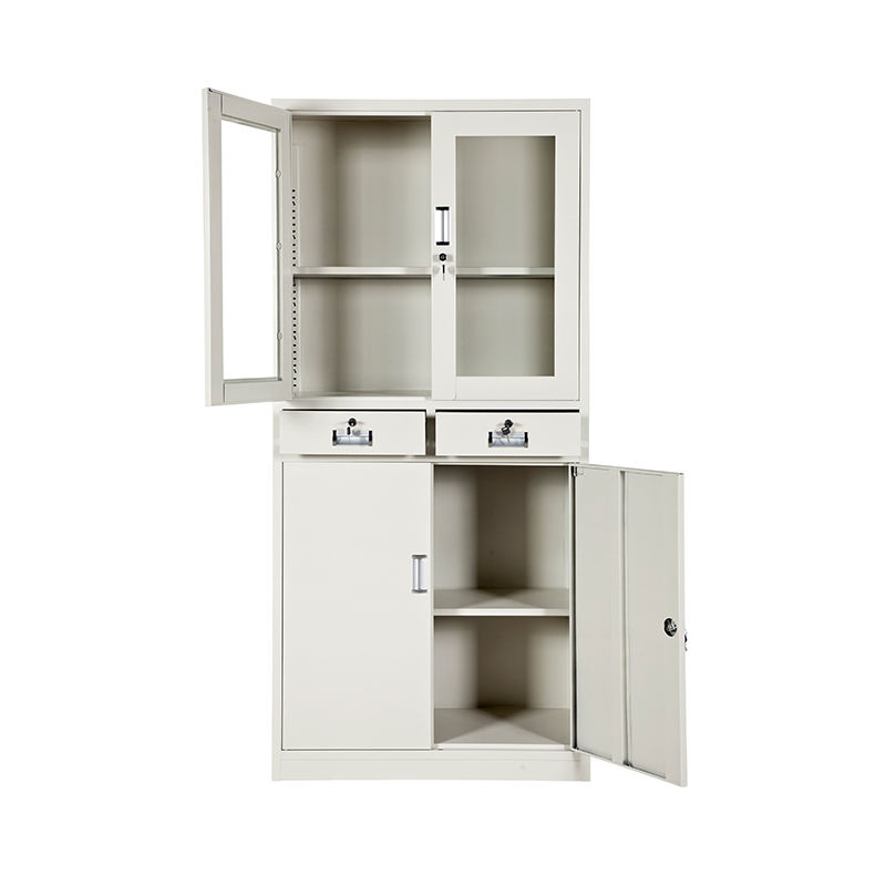 Two drawer regular glass door metal file cabinet suitable for school offices