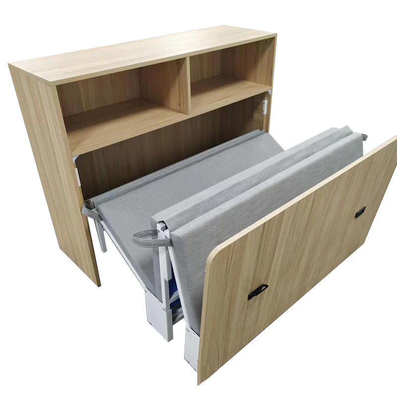 Wood and steel made smart multipurpose folding bed office nap Bed Mechanism Furniture Frame wooden wall bed with computer de