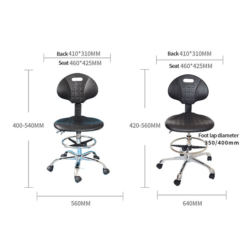 Metal steel adjustable ESD laboratory chair, anti-static office computer lifting chair, rotatable PU single seat chair