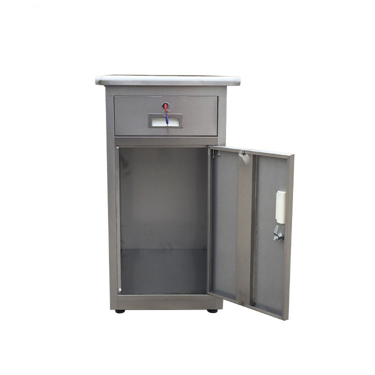 Stainless steel bedside cabinet for home and hospical, medical furniture drawer cabinet,patientstorage bedside cabinet with lock