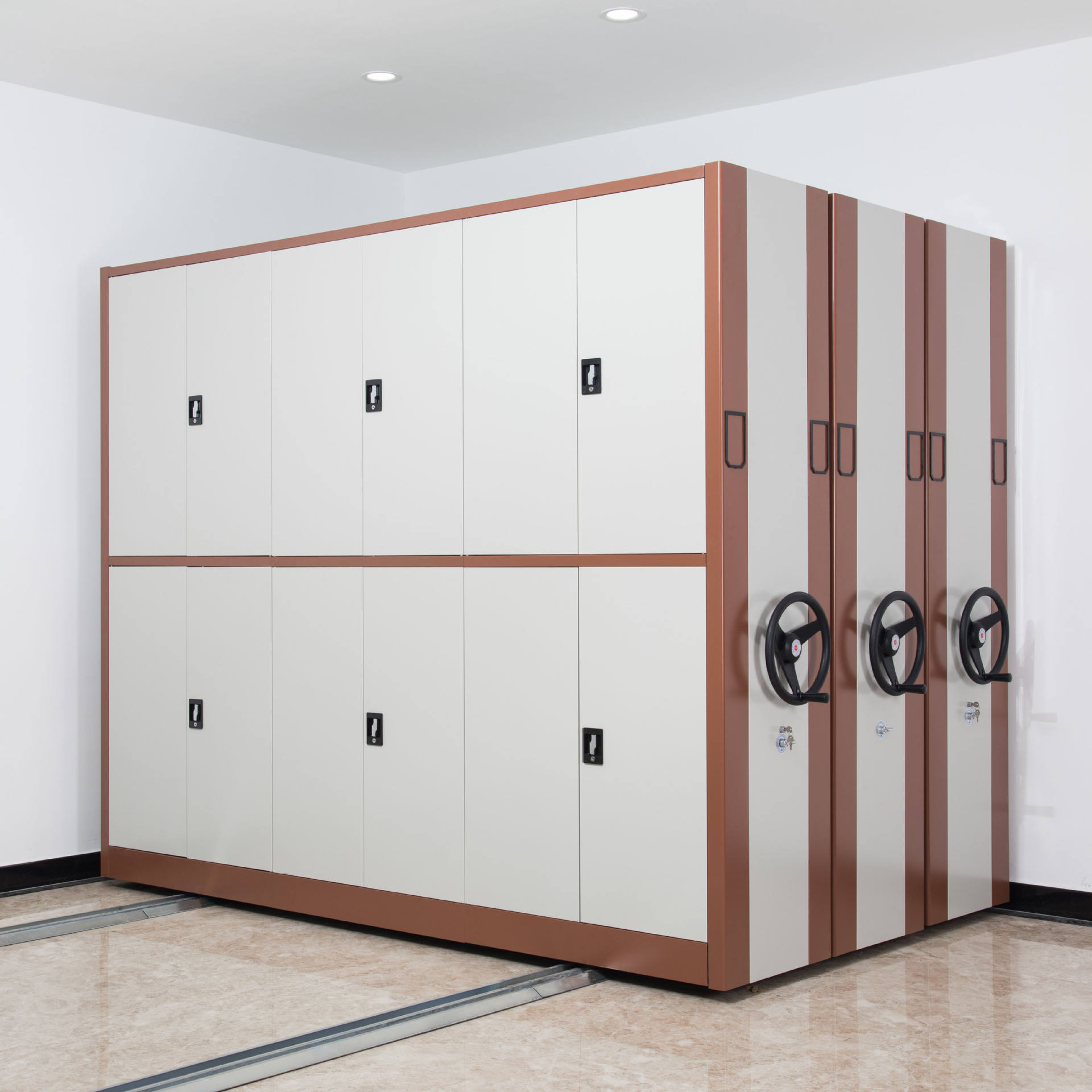 Hand push mobile compactors file storage