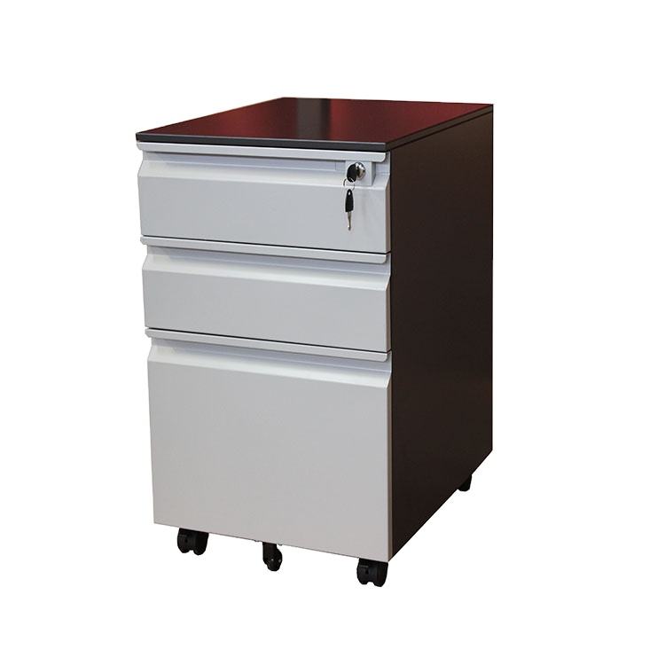 3-drawer mobile file cabinet vertical mobile pedestal cupboard small mobile storage cabinet