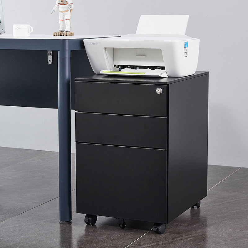 Office mobile pedestal filing small movable steel cabinet for document storage