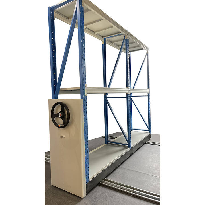 Space saving hand push mobile shelves different bays filing cabinets/compactors