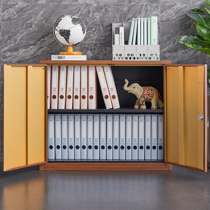 Wood Grain Transfer Printing digital locker safe file cabinet low height storage Wood Grain File Cabinet