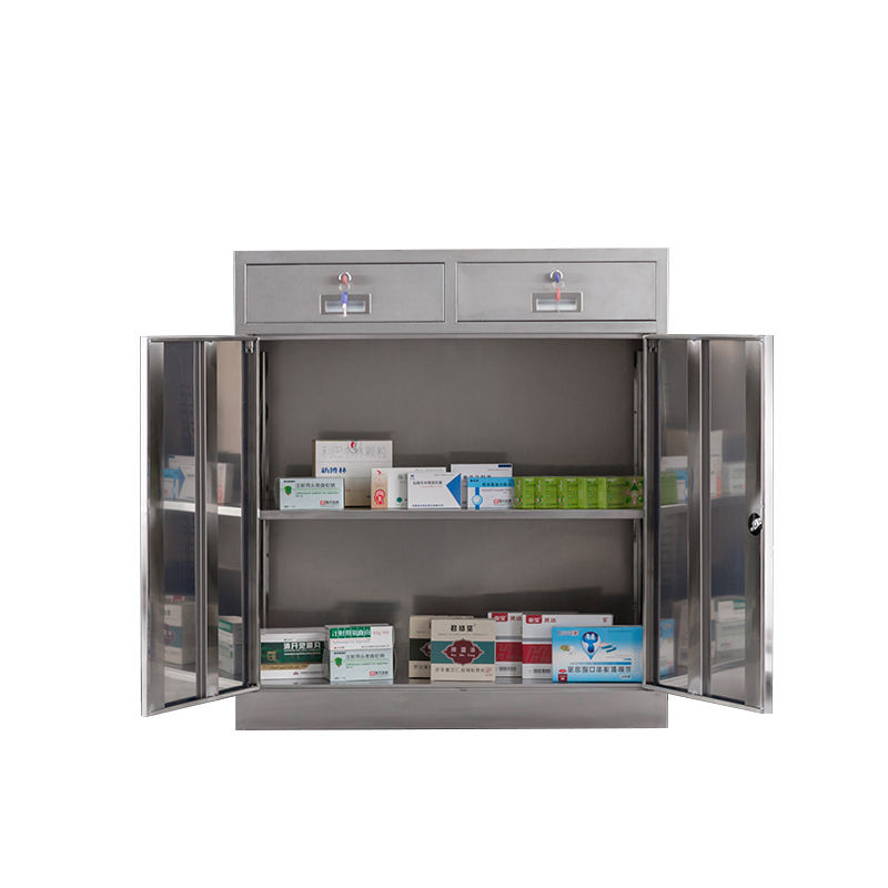 hospital glass door stainless steel file storage cabinet for office and workshop