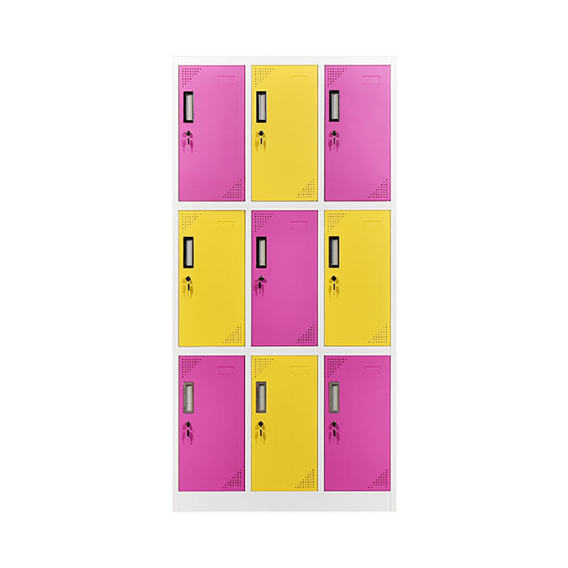 Commercial office locker furniture modern design metal locker with hanger knock down 9 door