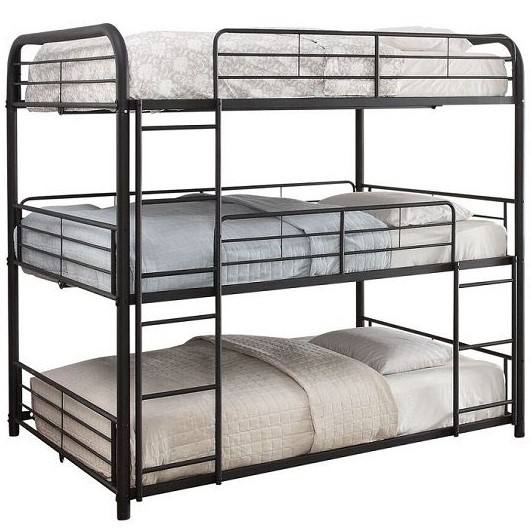Three layers bunk bed triple for adults metal frame Steel bunk bed